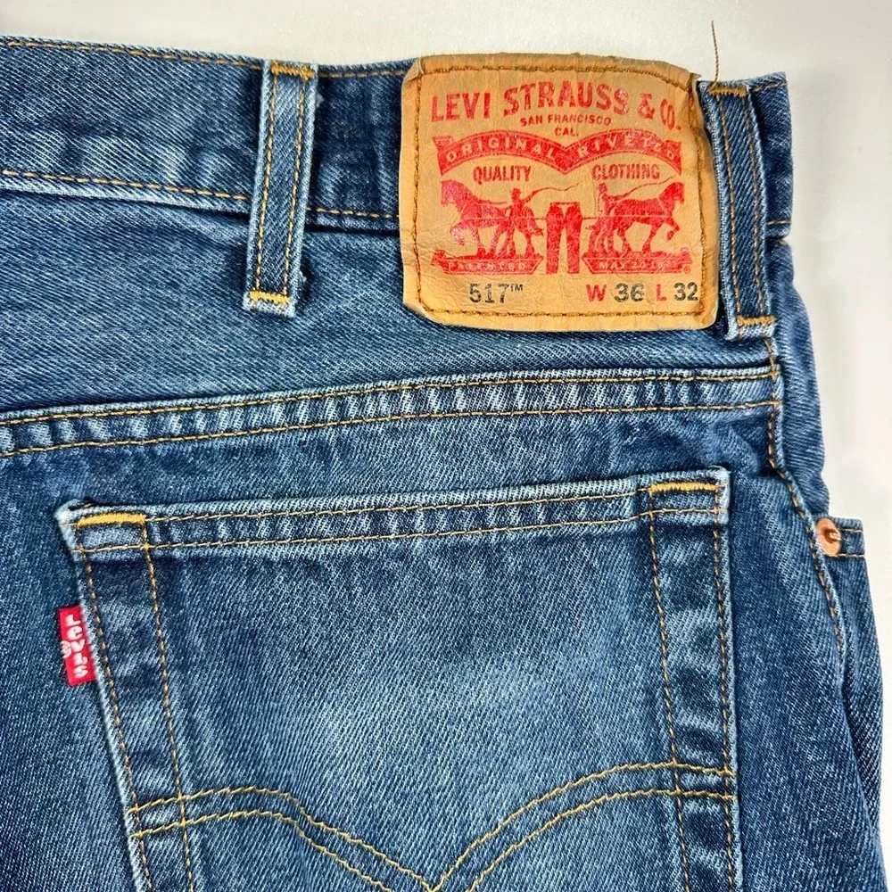 Levi’s bootcut denim jeans classic 100 percent cotton rigid fit W36 L32